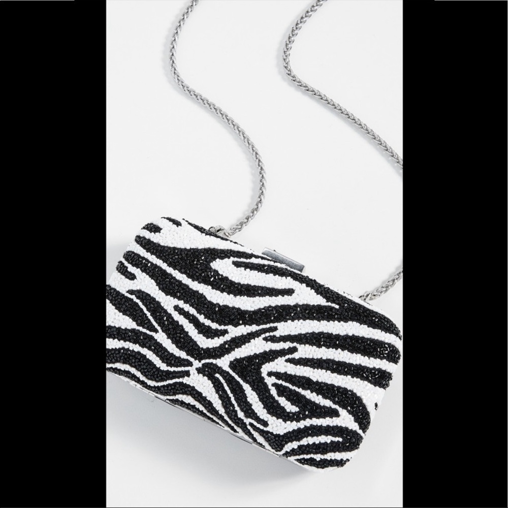 Alice & Olivia Beaded Zebra Print Shirley Bag—NWT